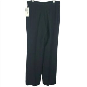 New Caractere Womens Wide Leg Flowy Trouser Black Textured Dress Pants Size 12